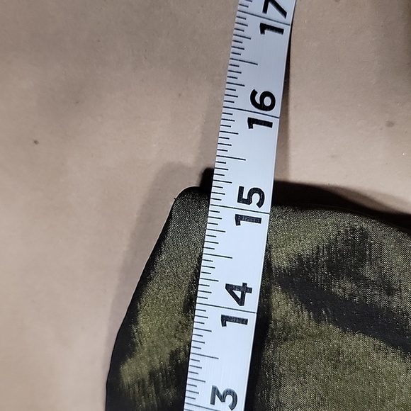 Jessica McClintlock Size 6 Metallic Olive Green Cocktail Satin Dress Gently Used - Picture 9 of 13